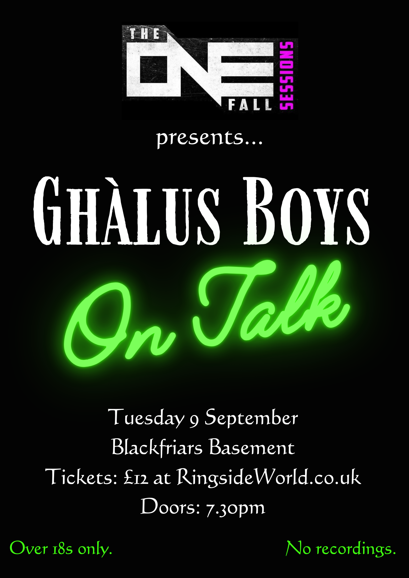 The One Fall Sessions Presents: Ghàlus Boys on Talk event description image